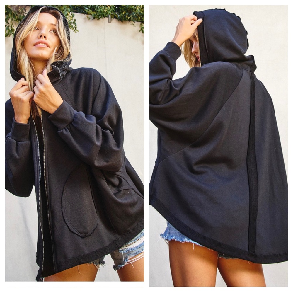 Carelle Fabulous Solid Terry Fabric Zipper Hoodie - Picture 7 of 9